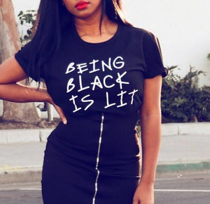 Being Black is Lit T-Shirt - MelaninPyramid